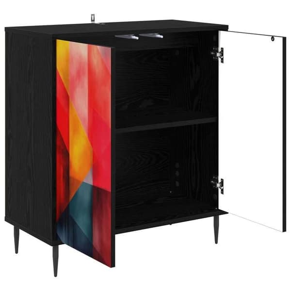 Maison Exclusive - Buffet HEESCH Musta tammi 69 x 33 x 76 cm Tekninen puu