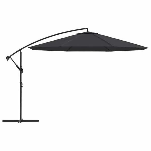 Maison Exclusive - Haveparasol med udhæng og sort aluminiumsmast