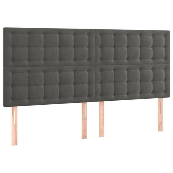 Maison Exclusive - LED-päätyharso Tummanharmaa 180x5x118/128 cm Sametti mörkgrå