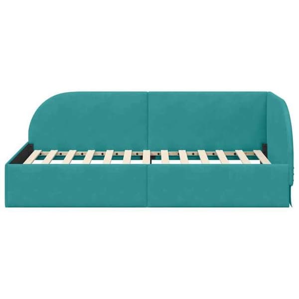 Maison Exclusive - Turquoise hörnsängram 90 cm x 190 cm Sammet