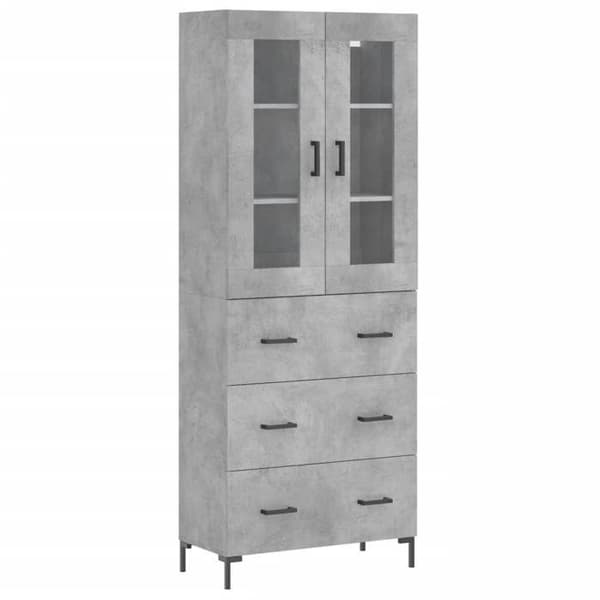 Maison Exclusive - Buffé hög Grå betong 69,5x34x180 cm Ingenjörsträ