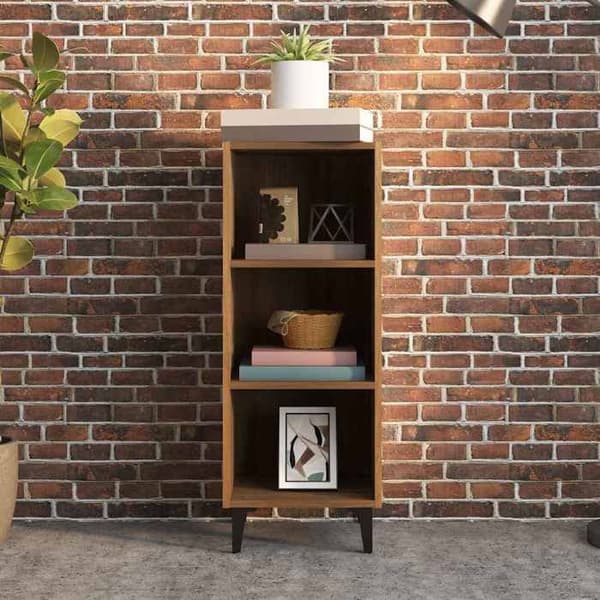 Maison Exclusive - Buffet i brunt egetræ 34,5x32,5x90 cm ingeniørtræ