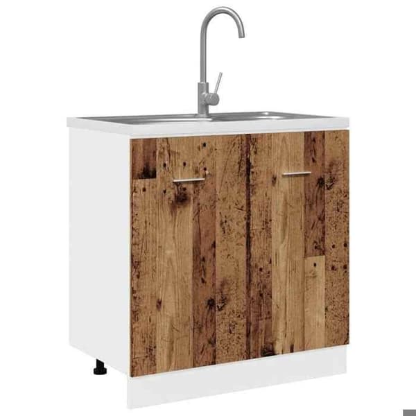 Underskabs møbel - EKSKLUSIV HUS - Lyon - Ingeniørtræ - 80 x 46 x 81,5 cm - Patineret brun