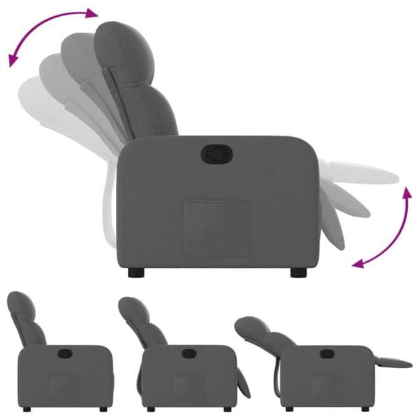 Maison Exclusive - Grått tyg reclinerfåtölj
