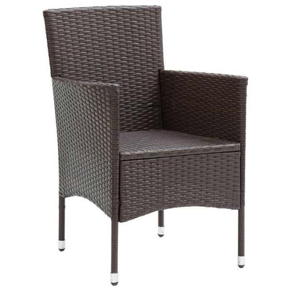 Maison Exclusive - Trädgårdsset med matbord och kuddar 5 delar Poly rotting Brun brun