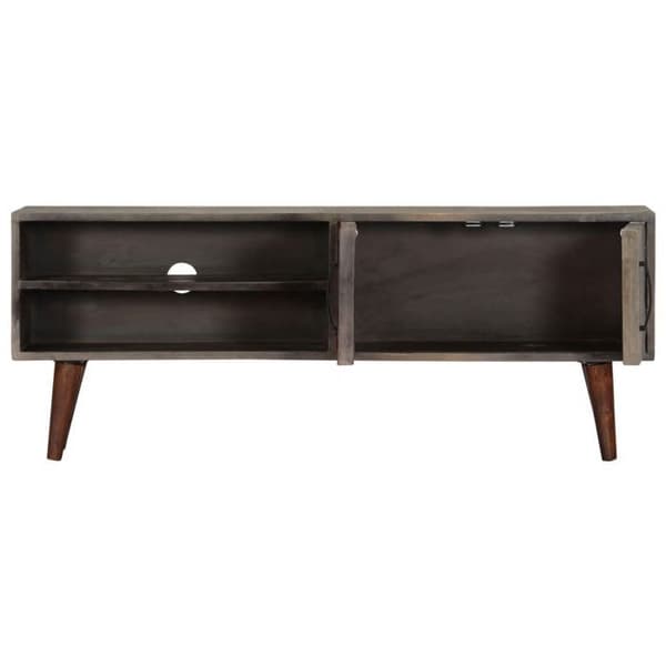 Maison Exclusive - TV-møbel Grå 130x30x46 cm Massivt mangotræ rå grå