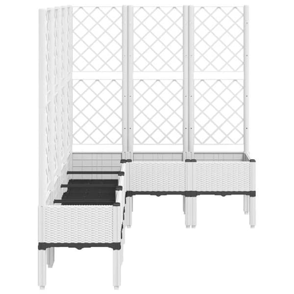 Maison Exclusive - Blomlåda med vitt trellis 160x120x142 cm PP