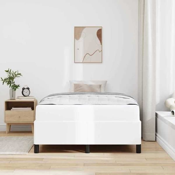 Maison Exclusive - Sängram med madrass Vit 120 x 200 cm tyg
