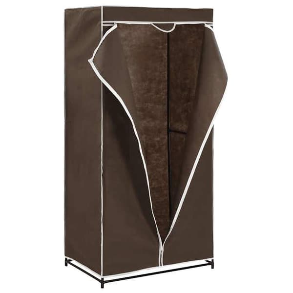 Garderob - Exklusivt Hem - 2 delar - Brun 75x50x160 cm - Järnram, polyesteröverdrag brun