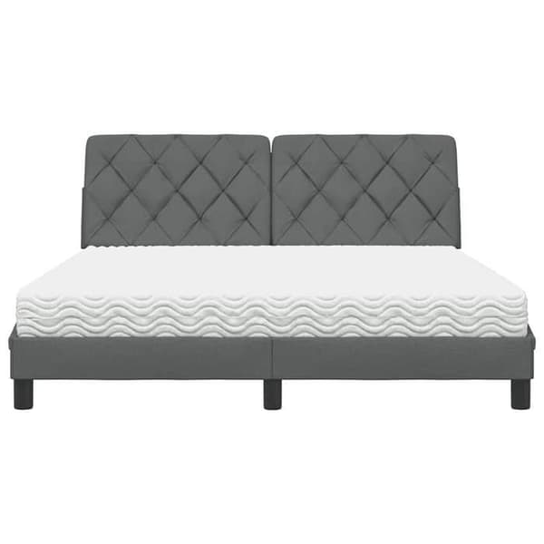 Maison Exclusive - Tummanharmaa sänky patjalla 160x200 cm kangas Mörkgrå