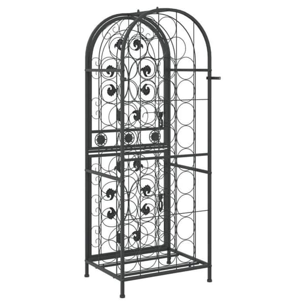 Flaskeopbevaring - EKSKLUSIV HUS - 41 flasker - Sort - Låselig - 45x36x120 cm Svart