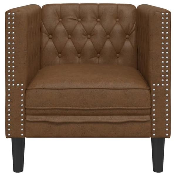 Maison Exclusive - Chesterfield stol i brun kunstlæder