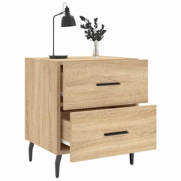 Maison Exclusive - Natborde 2 stk. egetræ sonoma 40x35x47,5 cm