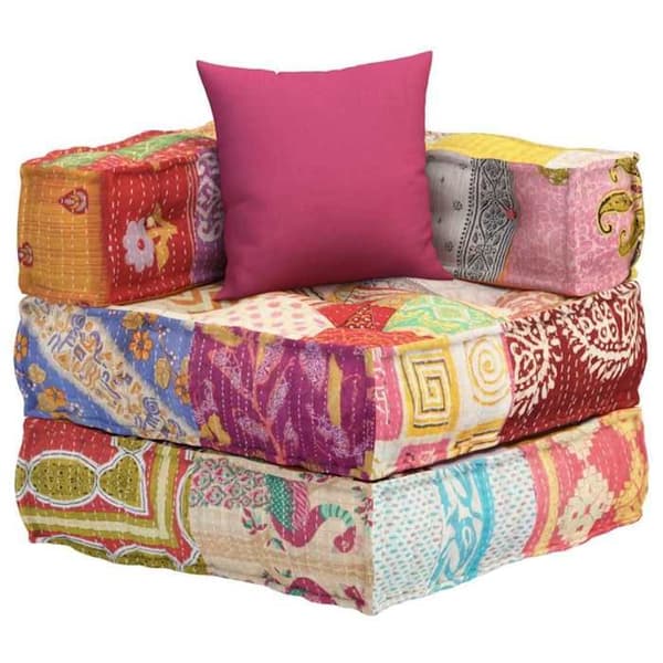 Maison Exclusive - Modulerbar pouf med patchwork stofpude Lapptäcke / flerfärgad