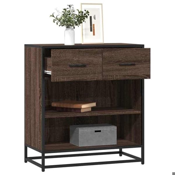 Maison Exclusive - Buffet i brunt egetræ 68x35x76 cm i ingeniørtræ