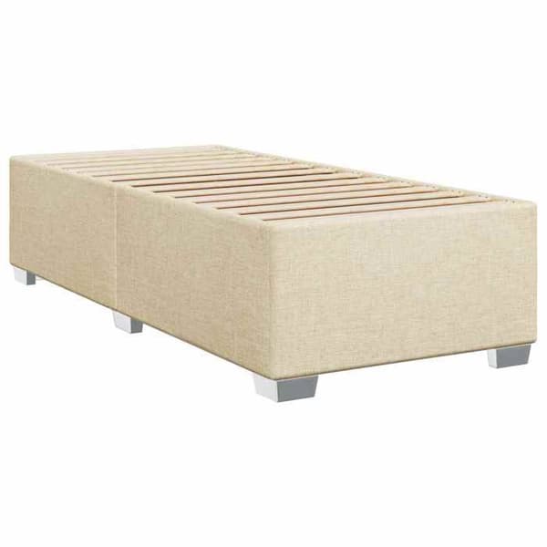 Maison Exclusive - Boxspring säng med madrass Crème 100 x 200 cm Tyg Grädde