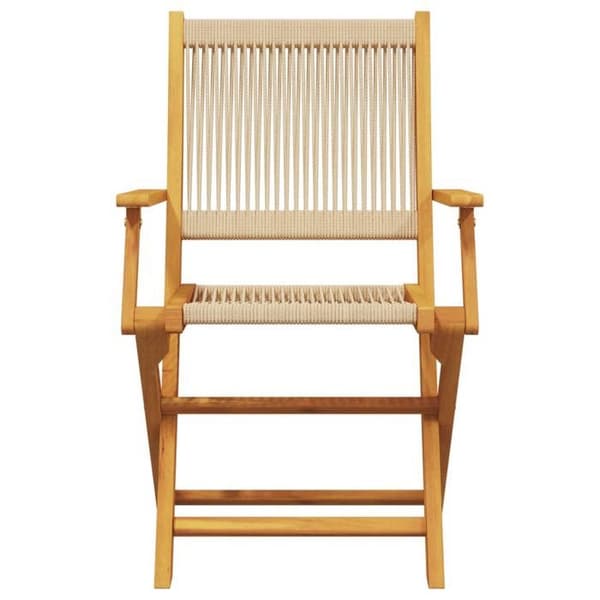 Maison Exclusive - Fällbara stolar 4 delar Beige Massivt Akaciaträ beige
