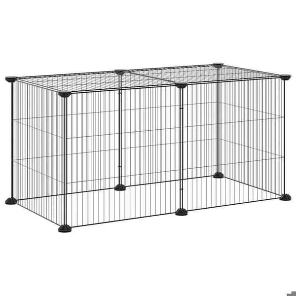 Kasser & bure - Maison Exclusive - 8 paneler 35x35 cm - Pulverlakeret stål - Sort modulær