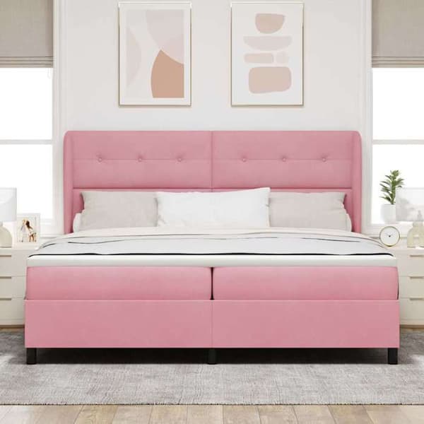 Maison Exclusive - Jousipatja ruusupäällysteellä 200 x 200 cm Sametti Ros