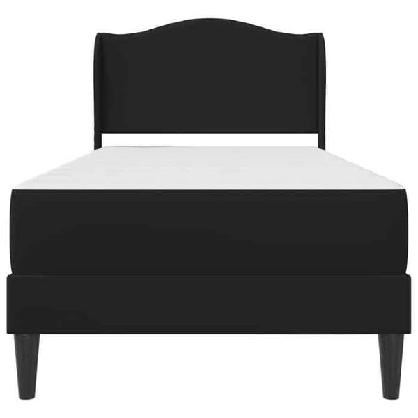 Sengestel - EKSKLUSIV HUS - 90 x 190 cm - Sort kunstlæder - Hovedgærde med opbevaring - Lamelseng Svart
