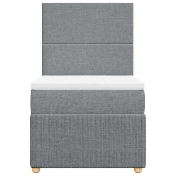 Maison Exclusive - Seng med lameller og madras Grå lys 100x200cm Stof