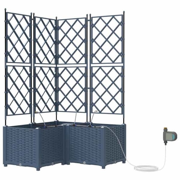 Jardinière - EXKLUSIVT HUS - 80 x 80 x 142 cm - Polypropen - Grå - Pack 3 stycken Grå
