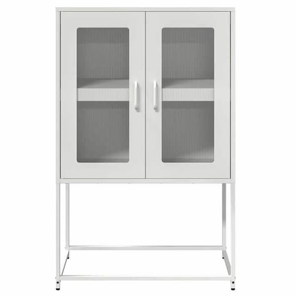 Maison Exclusive - Hvidt buffet 68x39x107 cm stål Vit