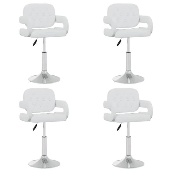 Maison Exclusive - Snurrbara matstolar set om 4 Vit Konstläder