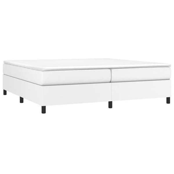 Maison Exclusive - Sängbotten med madrass Vit 200x200cm Konstläder