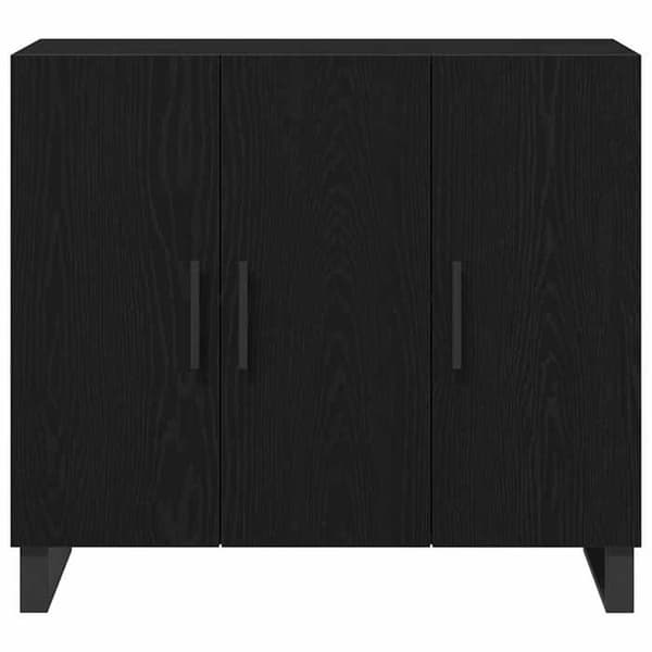 Maison Exclusive - Buffet Sort egetræ 90 x 34 x 80 cm Ingeniørtræ svart ek