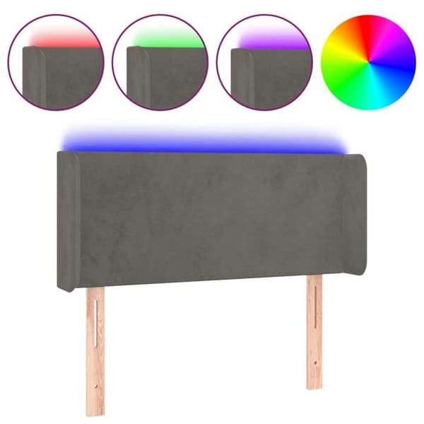 Maison Exclusive - LED-päätyharso Tummanharmaa 103x16x78/88 cm Sametti mörkgrå