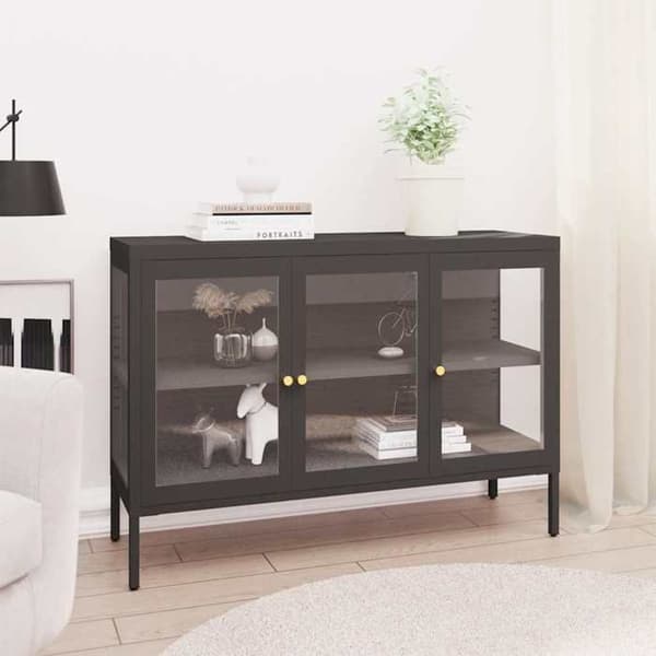 Maison Exclusive - Buffé Anthracite 105x35x70 cm Stål och glas
