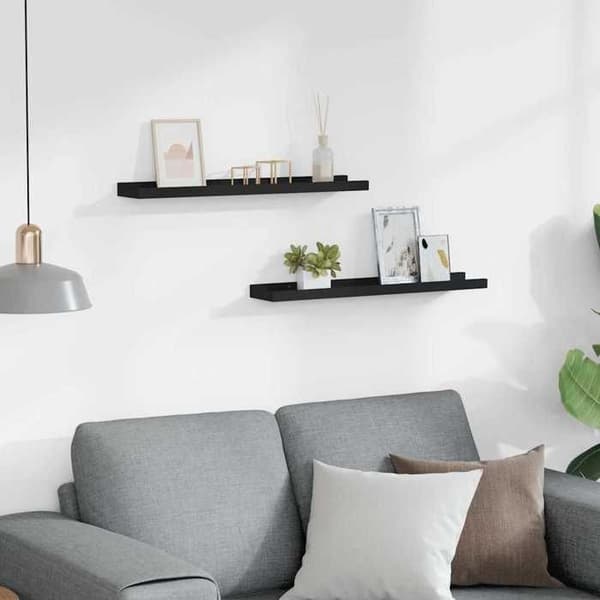 Maison Exclusive - Rammehylder med kant til billedramme 2 stk Sort 60x9x3 cm MDF