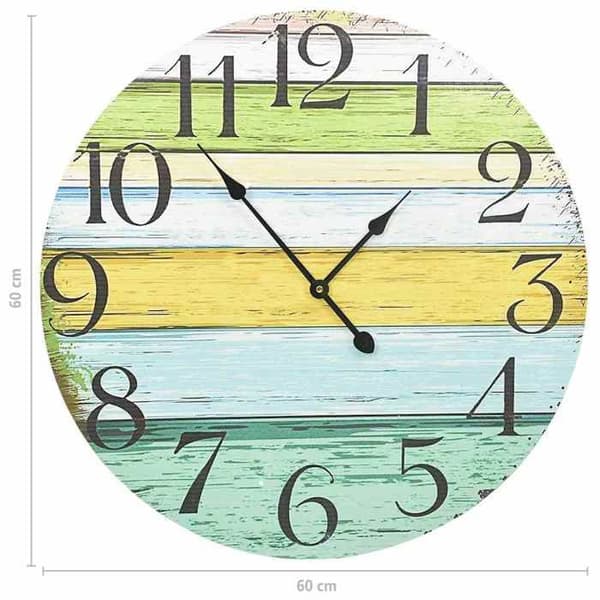 Maison Exclusive - Monivärinen seinäkello 60 cm MDF Flerfärgad