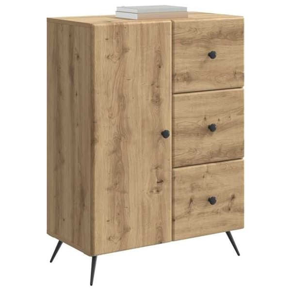 Maison Exclusive - Buffet i håndlavet egetræ 66 x 34,5 x 90 cm Ingeniørtræ