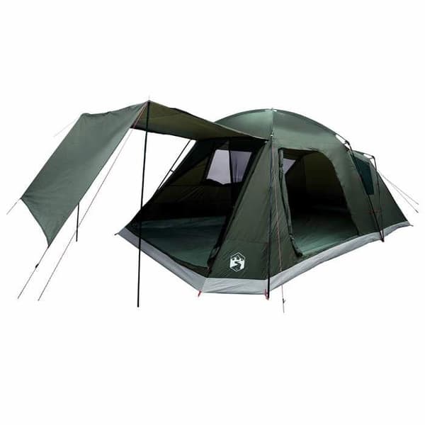 Maison Exclusive - Telt Hytte 12 personer Grøn army Polyester og Stål