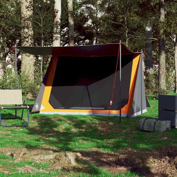 Maison Exclusive - Campingtelt til 2 personer grå og orange vandtæt