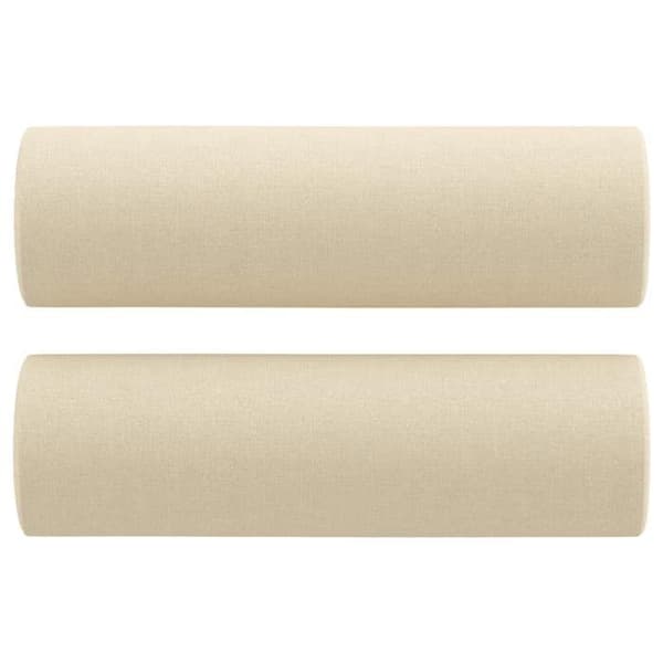 Maison Exclusive - Set med 2 soffor med kuddar i krämfärgad tyg Grädde