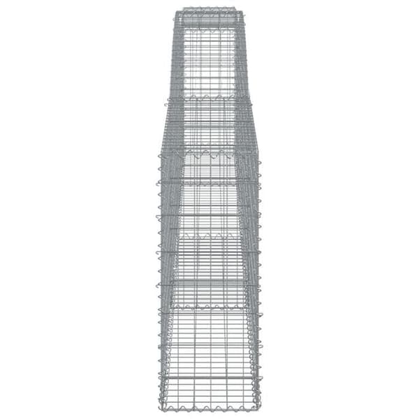 Maison Exclusive - Bågformade gabionkorgar 3 st 400x30x80/100 cm Galvaniserat stål silver-
