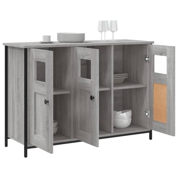 Buffet - EKSKLUSIVT HUS - Sonoma grå - 100x35x70 cm - Ingeniørtræ - Stort opbevaring Sonoma grå