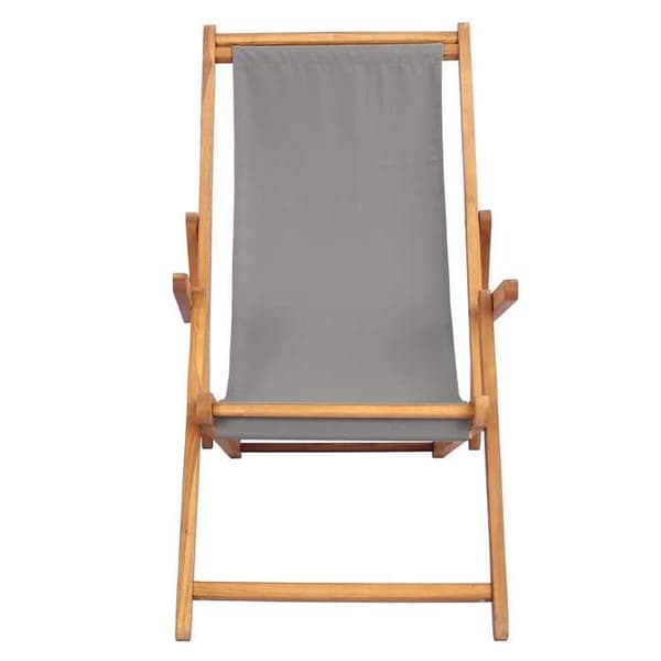 Maison Exclusive - Strandstol Ljusgrå Massivt teakträ