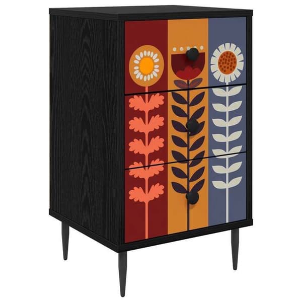 Maison Exclusive - Nattens bord ESSEN Sort eg 36 x 33 x 61 cm