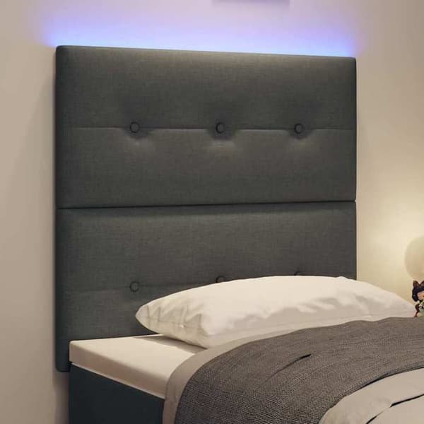 Maison Exclusive - LED-hovedgærde med LED-strips Mørkegrå 80 cm stof