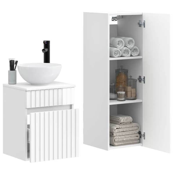 Maison Exclusive - Badmöbelset 2 delar Blank vit