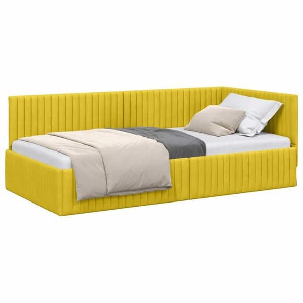 Maison Exclusive - Gul hörnsängram 100 cm x 200 cm Sammet