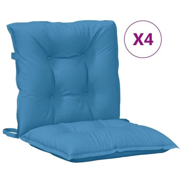 Maison Exclusive - Stolar med låg ryggstöd, 4-pack, blandad blå tyg