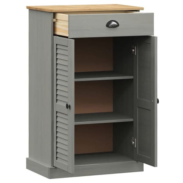 Maison Exclusive - VIGO harmaa kenkäkaappi 60x35x96 cm massiivipuusta grå
