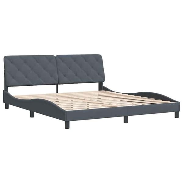 Maison Exclusive - Sängram utan madrass mörkgrå 180x200 cm sammet