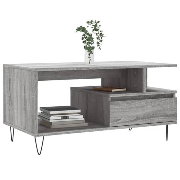 Maison Exclusive - Soffbord Sonoma grå 90x49x45 cm Ingenjörsträ Sonoma grå
