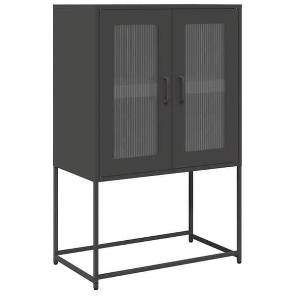 Maison Exclusive - Sort høj buffet 68x39x107 cm stål Svart